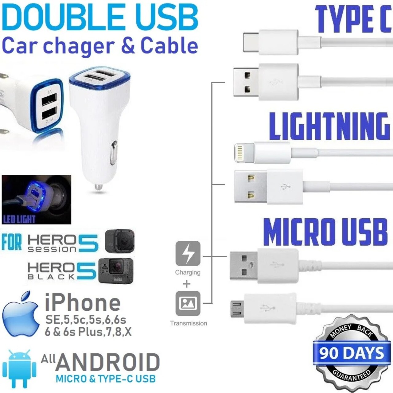 2U car Charger | Max Output 2.1A (2 USB) | HyperJuice Car Charger | RAHEEV®
